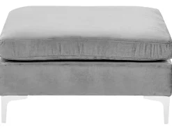 Beliani 5-Istuttava Kulmasohva Ja Rahi Sametti Oikeak. Harmaa Evja Store