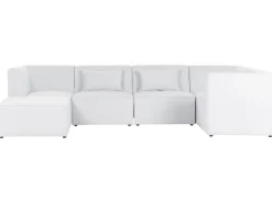 Beliani 5-Istuttava Kulmasohva Ja Rahi Vakosametti Vasenk. Luonnonvalkoinen Lemvig Online