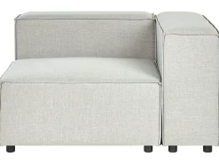 Beliani 2-Istuttava Kulmasohva Ja Rahi Pellava Oikeak. Vaaleanharmaa Aprica Store