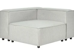 Beliani 2-Istuttava Kulmasohva Ja Rahi Pellava Oikeak. Vaaleanharmaa Aprica Store