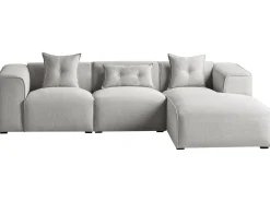 Beliani 3-Istuttava Kulmasohva Kangas Vasenk. Vaaleanharmaa Dolva Hot