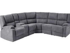 Beliani 5-Istuttava Kulmasohva Kangas Sahkosaadettava Usb-Portti Tummanharmaa Rokke Discount