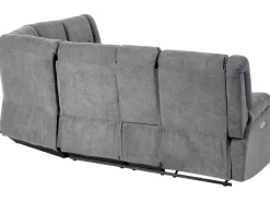 Beliani 5-Istuttava Kulmasohva Kangas Sahkosaadettava Usb-Portti Tummanharmaa Rokke Discount