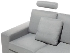 Beliani 6-Istuttava Kulmasohva Kangas Vasenk. Vaaleanharmaa Stockholm Sale