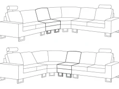 Beliani 6-Istuttava Kulmasohva Kangas Vasenk. Vaaleanharmaa Stockholm Sale