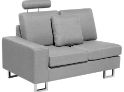 Beliani 6-Istuttava Kulmasohva Kangas Vasenk. Vaaleanharmaa Stockholm Sale