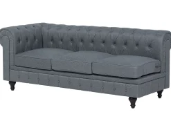 Beliani 6-Istuttava Kulmasohva Kangas Vasenk. Vaaleanharmaa Chesterfield Hot