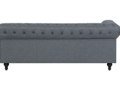 Beliani 6-Istuttava Kulmasohva Kangas Vasenk. Vaaleanharmaa Chesterfield Hot