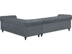 Beliani 6-Istuttava Kulmasohva Kangas Vasenk. Vaaleanharmaa Chesterfield Hot