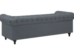 Beliani 6-Istuttava Kulmasohva Kangas Vasenk. Vaaleanharmaa Chesterfield Hot