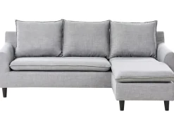 Beliani 4-Istuttava Kulmasohva Kangas Kaannettava Vaaleanharmaa Elvenes New