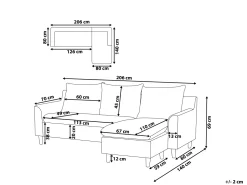 Beliani 4-Istuttava Kulmasohva Kangas Kaannettava Vaaleanharmaa Elvenes New