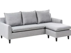 Beliani 4-Istuttava Kulmasohva Kangas Kaannettava Vaaleanharmaa Elvenes New