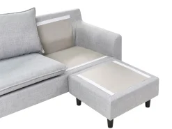 Beliani 4-Istuttava Kulmasohva Kangas Kaannettava Vaaleanharmaa Elvenes New