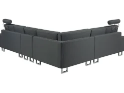 Beliani 6-Istuttava Kulmasohva Kangas Oikeak. Tummanharmaa Stockholm Best Sale