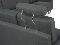 Beliani 6-Istuttava Kulmasohva Kangas Oikeak. Tummanharmaa Stockholm Best Sale