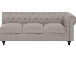 Beliani 6-Istuttava Kulmasohva Kangas Vasenk. Beige Chesterfield Online