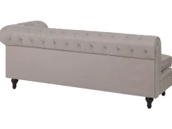 Beliani 6-Istuttava Kulmasohva Kangas Vasenk. Beige Chesterfield Online