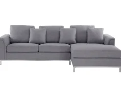 Beliani 4-Istuttava Kulmasohva Kangas Vasenk. Vaaleanharmaa Oslo Flash Sale