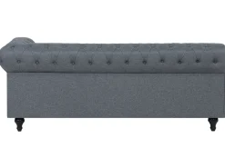 Beliani 6-Istuttava Kulmasohva Kangas Oikeak. Vaaleanharmaa Chesterfield Best