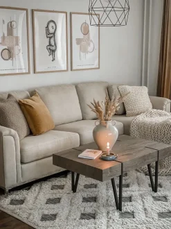 Beliani 4-Istuttava Kulmasohva Kangas Vasenk. Beige Oslo Discount