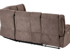 Beliani 5-Istuttava Kulmasohva Kangas Sahkosaadettava Usb-Portti Ruskeanharmaa Rokke Best