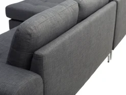 Beliani 4-Istuttava Kulmasohva Kangas Oikeak. Tummanharmaa Kiruna Best