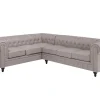 Beliani 6-Istuttava Kulmasohva Kangas Oikeak. Beige Chesterfield Hot