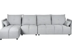 Beliani 4-Istuttava Kulmasohva Kangas Oikeak. Vaaleanharmaa Tomra Outlet