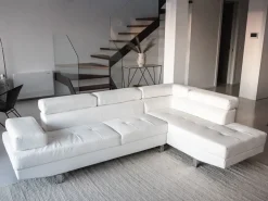 Beliani 5-Istuttava Kulmasohva Keinonahka Vasenk. Valkoinen Norrea Outlet