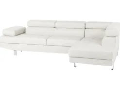 Beliani 5-Istuttava Kulmasohva Keinonahka Vasenk. Valkoinen Norrea Outlet