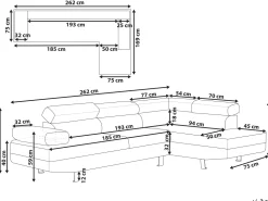 Beliani 5-Istuttava Kulmasohva Keinonahka Vasenk. Valkoinen Norrea Outlet
