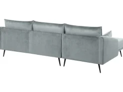 Beliani 3-Istuttava Kulmasohva Led-Valoilla Sametti Oikeak. Harmaa Varde Sale