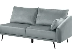 Beliani 3-Istuttava Kulmasohva Led-Valoilla Sametti Oikeak. Harmaa Varde Sale