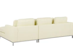 Beliani 4-Istuttava Kulmasohva Nahka Vasenk. Kermanvalkoinen Oslo New