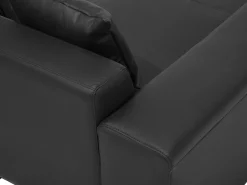 Beliani 3-Istuttava Kulmasohva Nahka Vasenk. Musta Lungo Best Sale