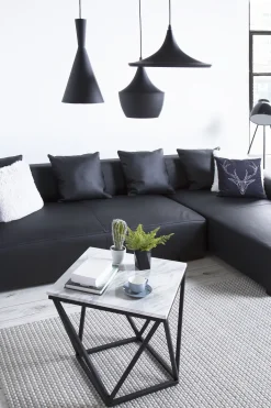 Beliani 3-Istuttava Kulmasohva Nahka Vasenk. Musta Lungo Best Sale