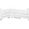 Beliani 6-Istuttava Kulmasohva Nahka Oikeak. Valkoinen Stockholm Outlet