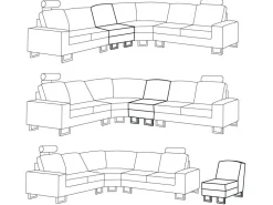 Beliani 6-Istuttava Kulmasohva Nahka Oikeak. Valkoinen Stockholm Outlet