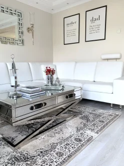 Beliani 6-Istuttava Kulmasohva Nahka Oikeak. Valkoinen Stockholm Outlet