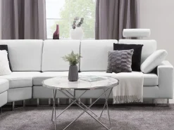 Beliani 6-Istuttava Kulmasohva Nahka Oikeak. Valkoinen Stockholm Outlet