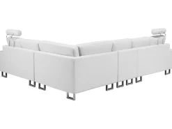 Beliani 6-Istuttava Kulmasohva Nahka Oikeak. Valkoinen Stockholm Outlet