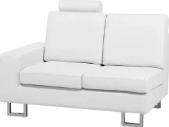 Beliani 6-Istuttava Kulmasohva Nahka Oikeak. Valkoinen Stockholm Outlet