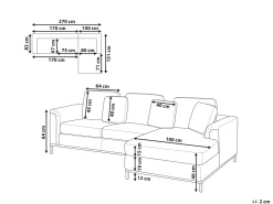 Beliani 4-Istuttava Kulmasohva Nahka Vasenk. Ruskea Oslo Best