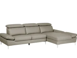 Beliani 4-Istuttava Kulmasohva Nahka Vasenk. Ruskeanharmaa Farila Flash Sale