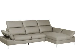 Beliani 4-Istuttava Kulmasohva Nahka Vasenk. Ruskeanharmaa Farila Flash Sale