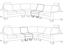 Beliani 6-Istuttava Kulmasohva Nahka Vasenk. Ruskea Stockholm Clearance