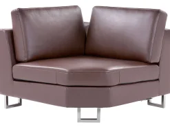 Beliani 6-Istuttava Kulmasohva Nahka Vasenk. Ruskea Stockholm Clearance