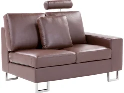 Beliani 6-Istuttava Kulmasohva Nahka Vasenk. Ruskea Stockholm Clearance