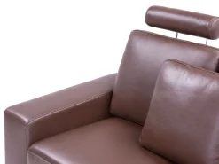 Beliani 6-Istuttava Kulmasohva Nahka Vasenk. Ruskea Stockholm Clearance